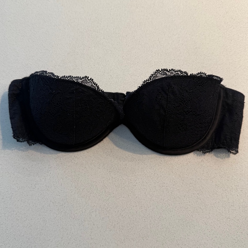La Senza Black Strapless Lace Bra - 32AA